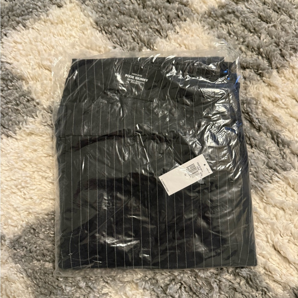 Pixie Skinny Black Pinstripe Pants